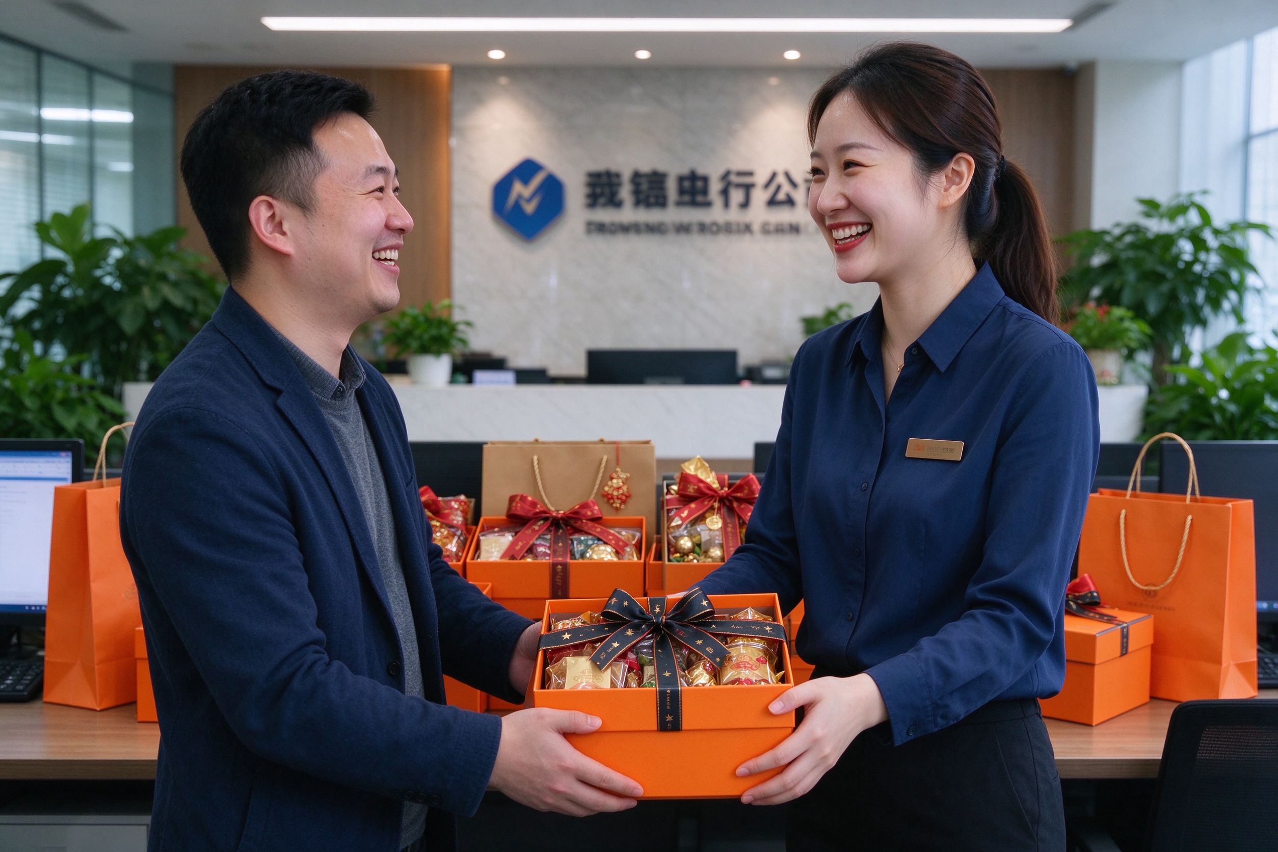 企业节日福利礼盒发放场景